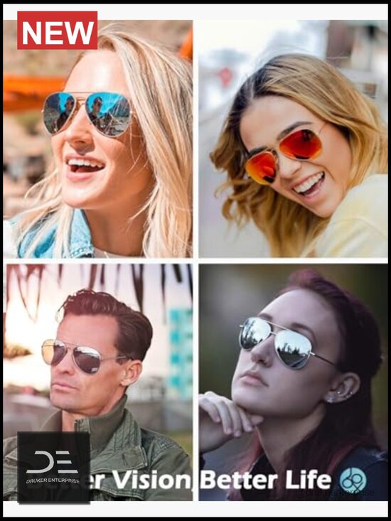 Polarized Aviator Sunglasses with Stainless Steel Frame UV400 Protection